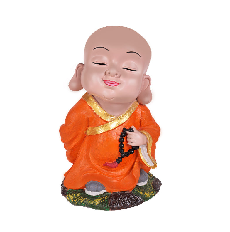 Funny Monk Statue - Orange