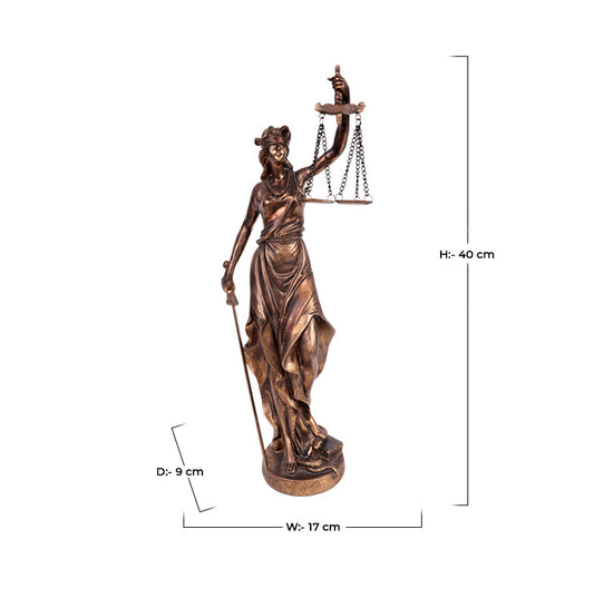 Lady of Justice Sculpture - Antique Bronze- Small