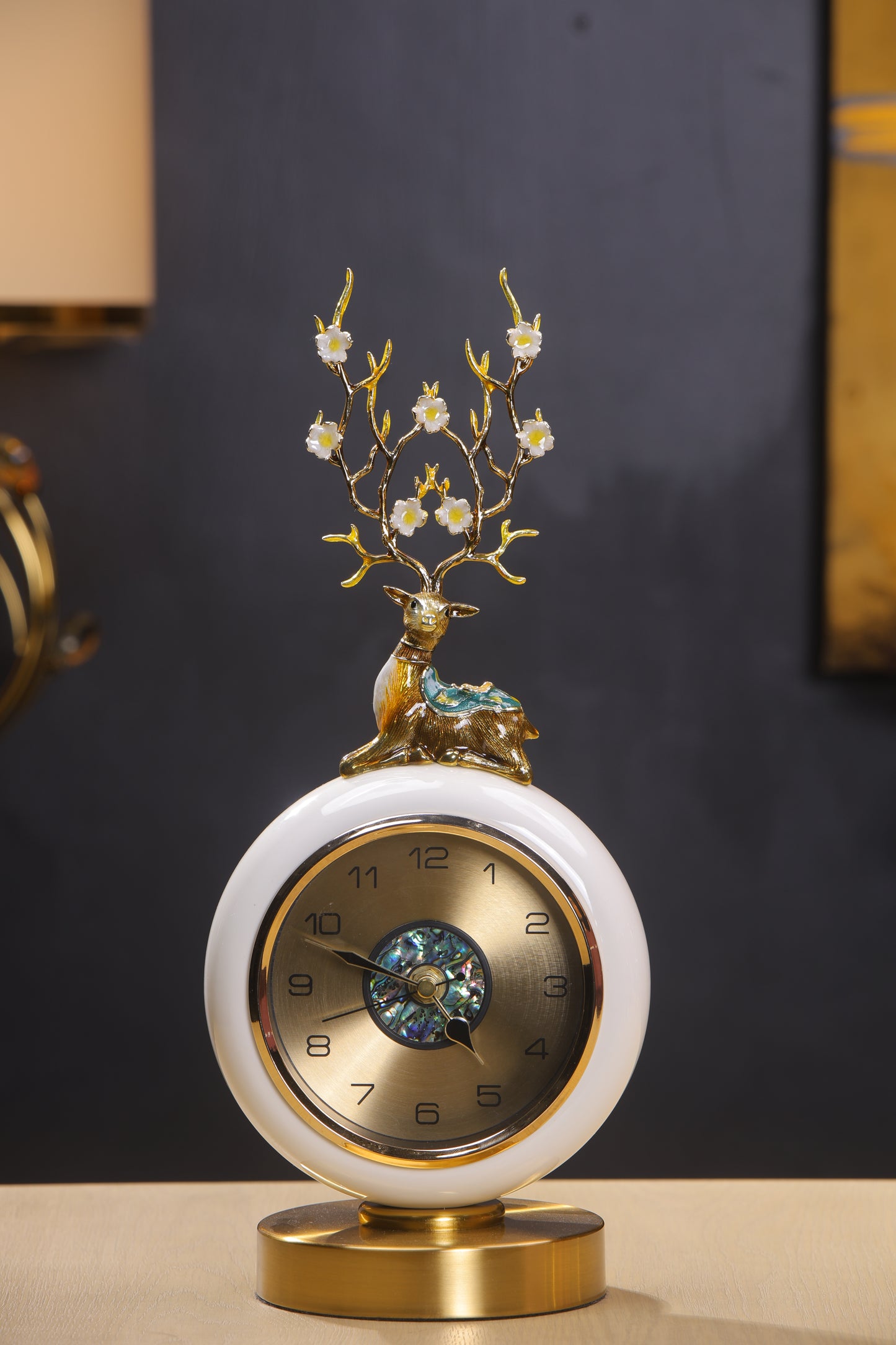 Elegant Mother of Pearl dial Table Clock