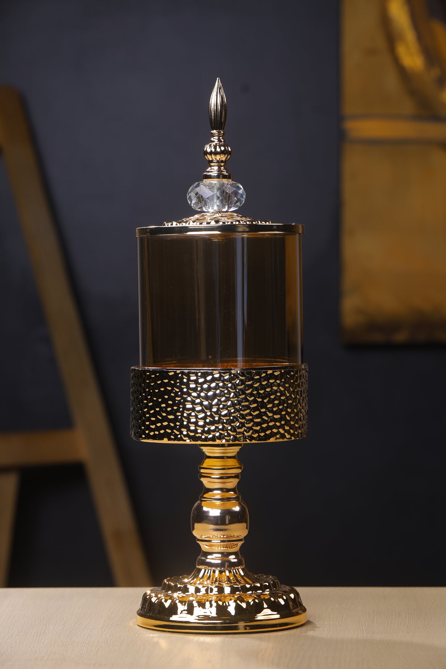 Luxury Gold Glass Jar with Lid