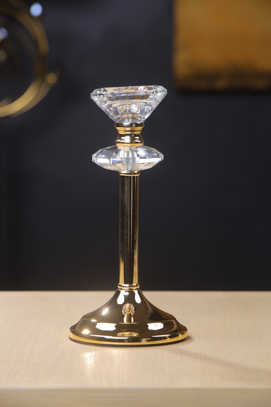 Decorative Gold Mirror Candle Stand for Home Dining