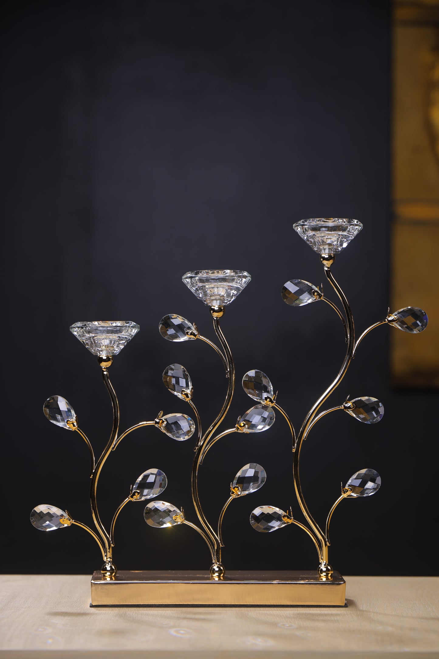 Chic Gold Mirror Candle Stand for Center Tables