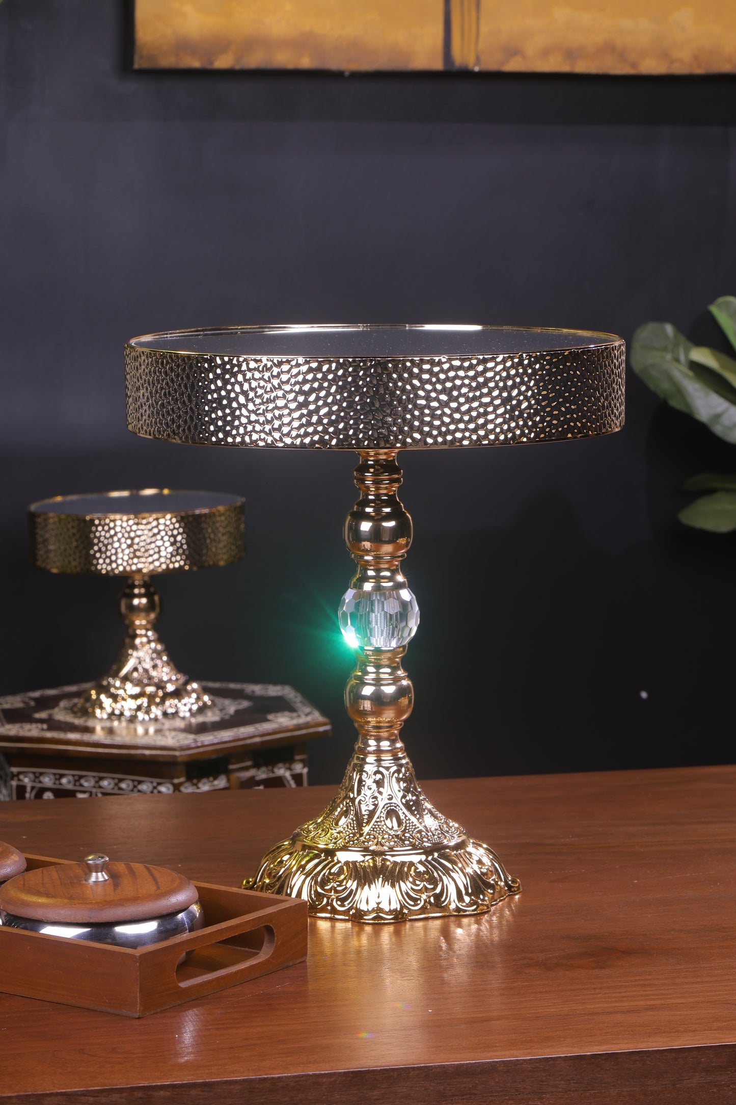 Glamorous Gold Mirror Cake Stand