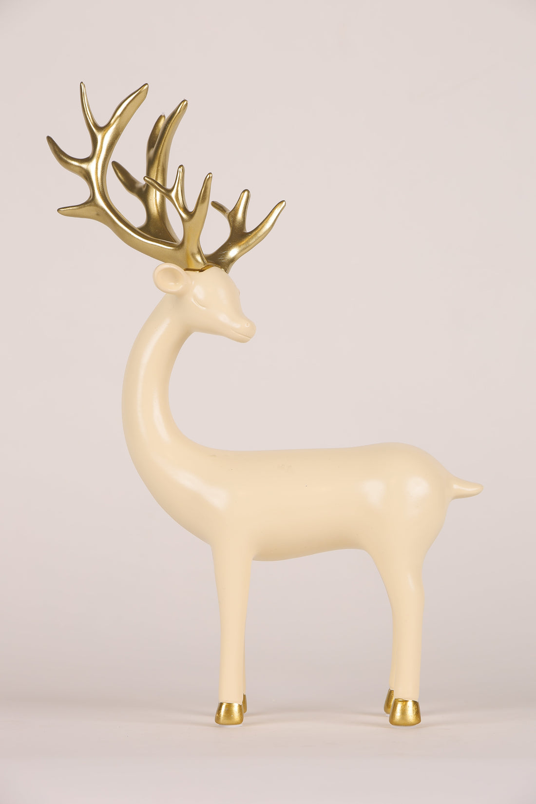 Grace in Design – The Standing Deer Statue in Beige