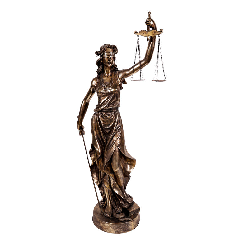 Lady of Justice Sculpture - Glossy Golden- Large