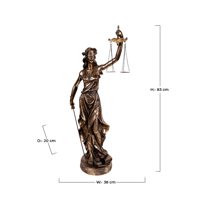 Lady of Justice Sculpture - Glossy Golden- Large