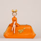 Sitting Doll Tissue Box for Girls- Orange
