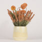 Artificial Chrysanthemum and Marigold Bunch- Yellow Ceramic vase