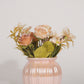 Artificial Roses and Lilies Bunch, Ceramic Vase Pink