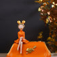 Sitting Doll Tissue Box for Girls- Orange