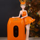 Standing Doll Tissue Box for Girls- Orange