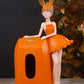 Standing Doll Tissue Box for Girls- Orange