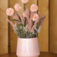 Artificial Chrysanthemum and Marigold Bunch- Pink Ceramic vase