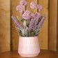 Artificial Chrysanthemum and Marigold Bunch- Peach Ceramic vase