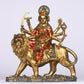 9" Maa Sherawali Jagdambe Durga Ji Antique Finish golden red statue| Ideal for temple or showpiece