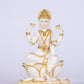 8" Laxmi Sitting Marble statue on lotus with gold tone | Ideal for temple or showpiece