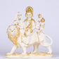 10" Maa Sherawali Jagdambe Durga Ji Marble statue with Gold tone| Ideal for temple or showpiece