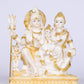 9" Shiva Parivaar sitting on Gold toned Marble statue - Shiva Prvati Gamesha and Kartikeya| Ideal for temple or showpiece