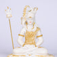 11" Shiva Samadhi Meditation statue with Trishul in White marble with gold tone | Ideal for temple or showpiece
