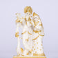 6" Radha Krishna with Bansuri standing white Marble statue Gold tone | Ideal for temple or showpiece
