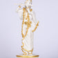 18" Standing Krishna with Bansuri - White Decorative Marble statue with Gold tone | Ideal for temple or showpiece