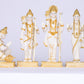 9" Ram Darbaar Marble statue with Gold tone - Shree Ram Ma Sita Laxman And Hanuman Darbar Idol for home temple