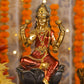 10" Laxmi Sitting Antique Finish golden red statue statue on lotus | Ideal for temple or showpiece