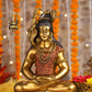16" Shiva Samadhi Meditation statue with Trishul in  golden red Antique Finish| Ideal for temple or showpiece