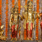 23" Ram Darbaar Antique Finish golden red statue - Shree Ram Ma Sita Laxman And Hanuman Darbar Idol for home temple