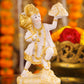 6" Hanuman Pawansut Mahabali standing Marble statue with Parvat | Ideal for temple or showpiece
