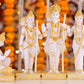 9" Ram Darbaar Marble statue with Gold tone - Shree Ram Ma Sita Laxman And Hanuman Darbar Idol for home temple