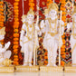 14" Ram Darbaar Marble statue with Gold tone - Shree Ram Ma Sita Laxman And Hanuman Darbar Idol for home temple