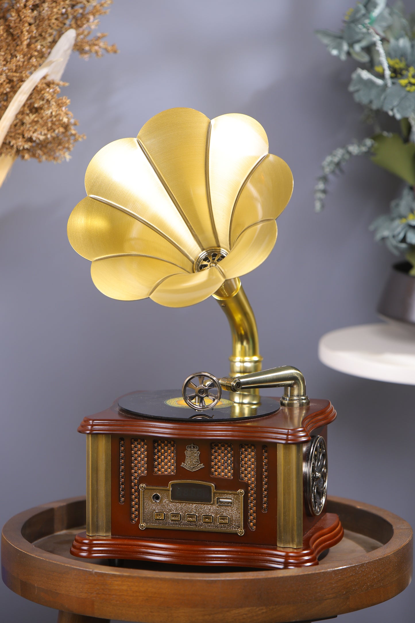 RetroTone bluetooth Gramophone-Brown