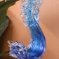Modern Extract Blue Ocean Wave Crystal Glass - Blue