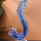 Modern Extract Blue Ocean Wave Crystal Glass - Blue