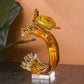 Turtle of the Tides Crystal Sculpture Home Decor Goodluck Figurine - Orange