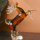 Majestic Crystal Sculpture Rearing Reindeer Statue Home Decor Accent - Orange