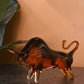 Majestic Charging Bull Statue Crystal Sculpture