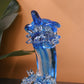 Turtle of the Tides Crystal Sculpture Home Decor Goodluck Figurine - Blue