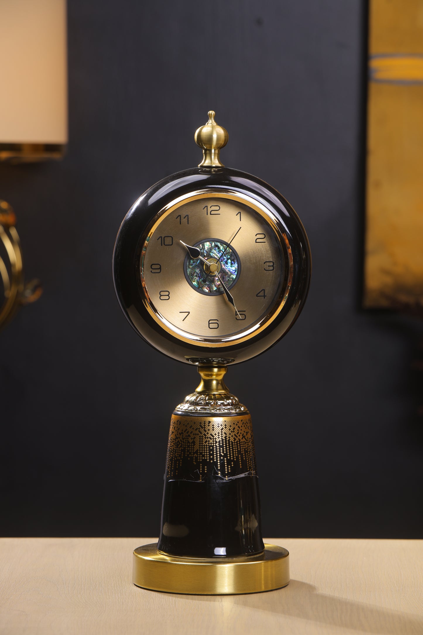 Elegant Mother of Pearl dial Table Clock