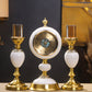 Elegant Mother of Pearl dial Table Clock with Candlestands