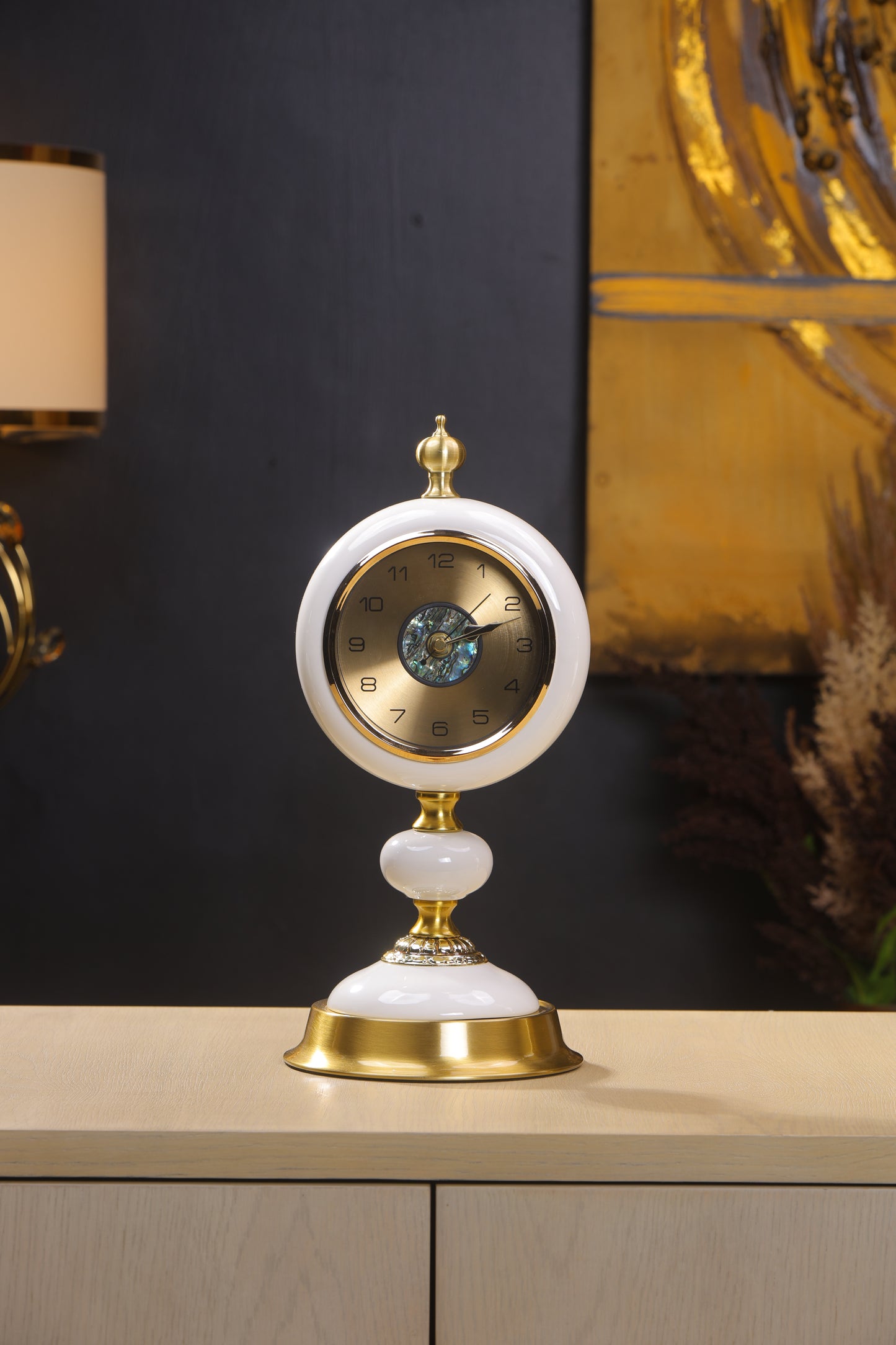 Elegant Mother of Pearl dial Table Clock