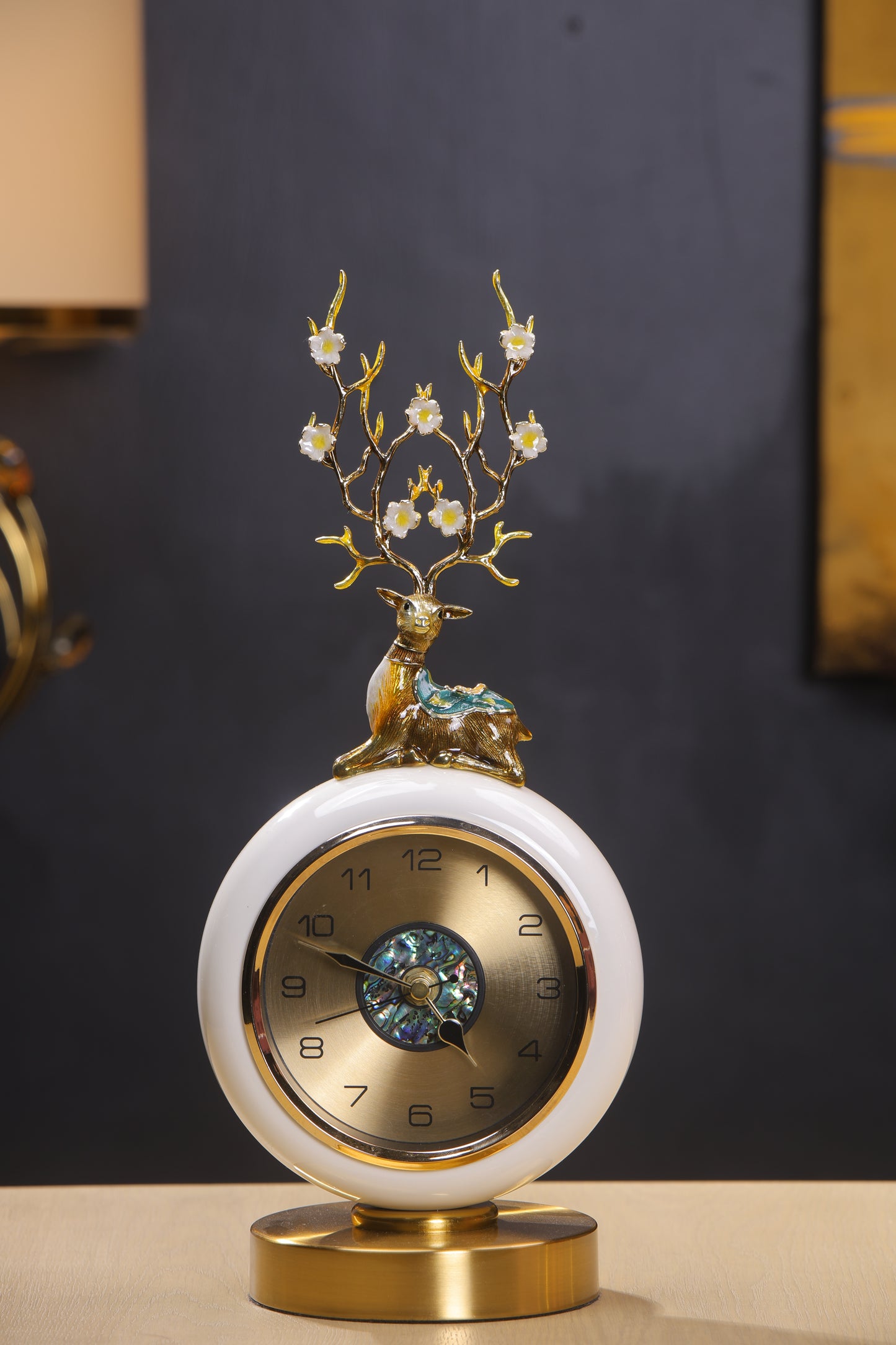 Elegant Mother of Pearl dial Table Clock