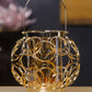 Round Gold Mirror Candle Stand with Sphere Design