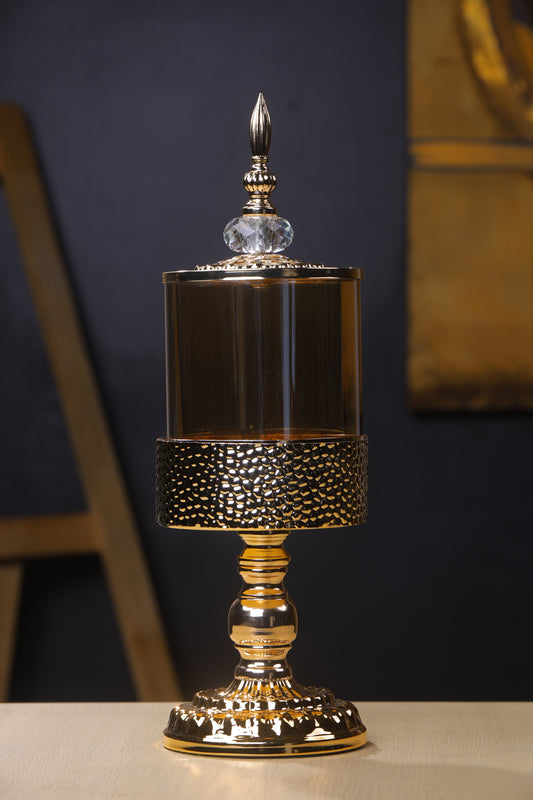 Luxury Gold Glass Jar with Lid