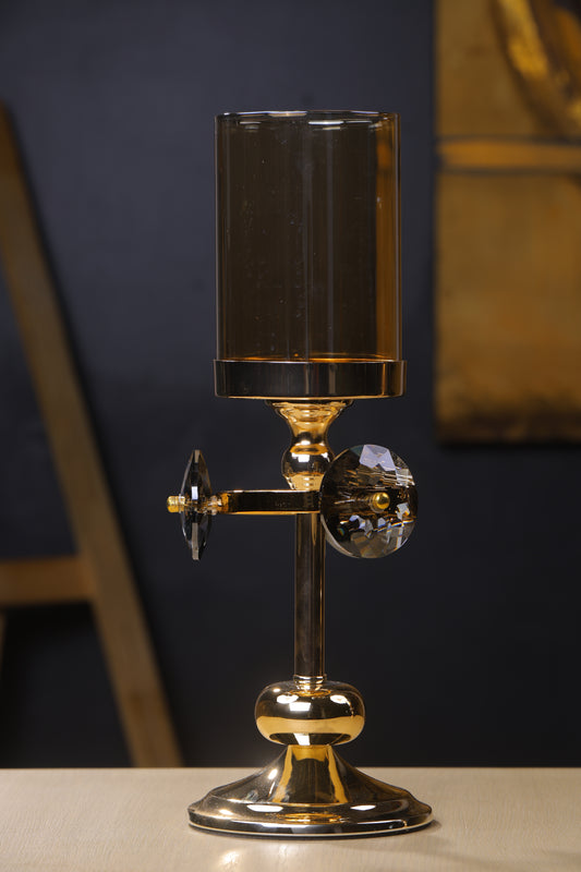 Sophisticated Gold Candle Holder for Center Table Arrangements