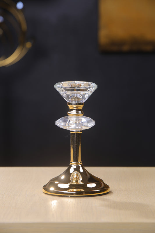 Elegant Gold Mirror Candle Stand for Dining Tables