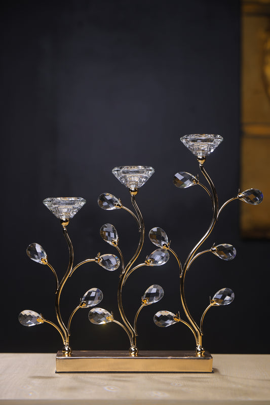 Chic Gold Mirror Candle Stand for Center Tables