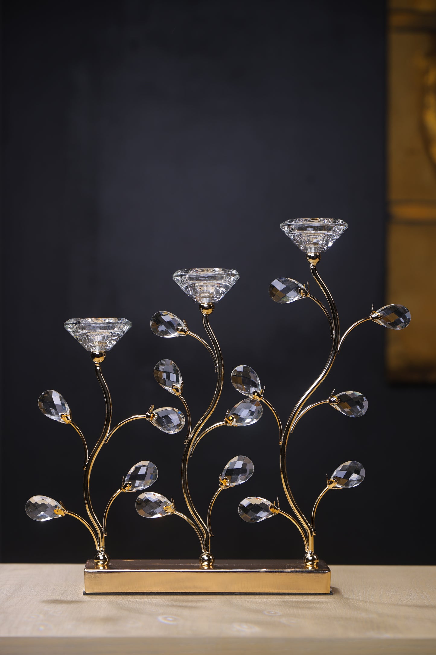Chic Gold Mirror Candle Stand for Center Tables