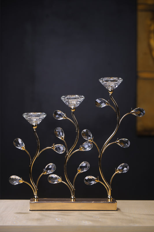 Chic Gold Mirror Candle Stand for Center Tables